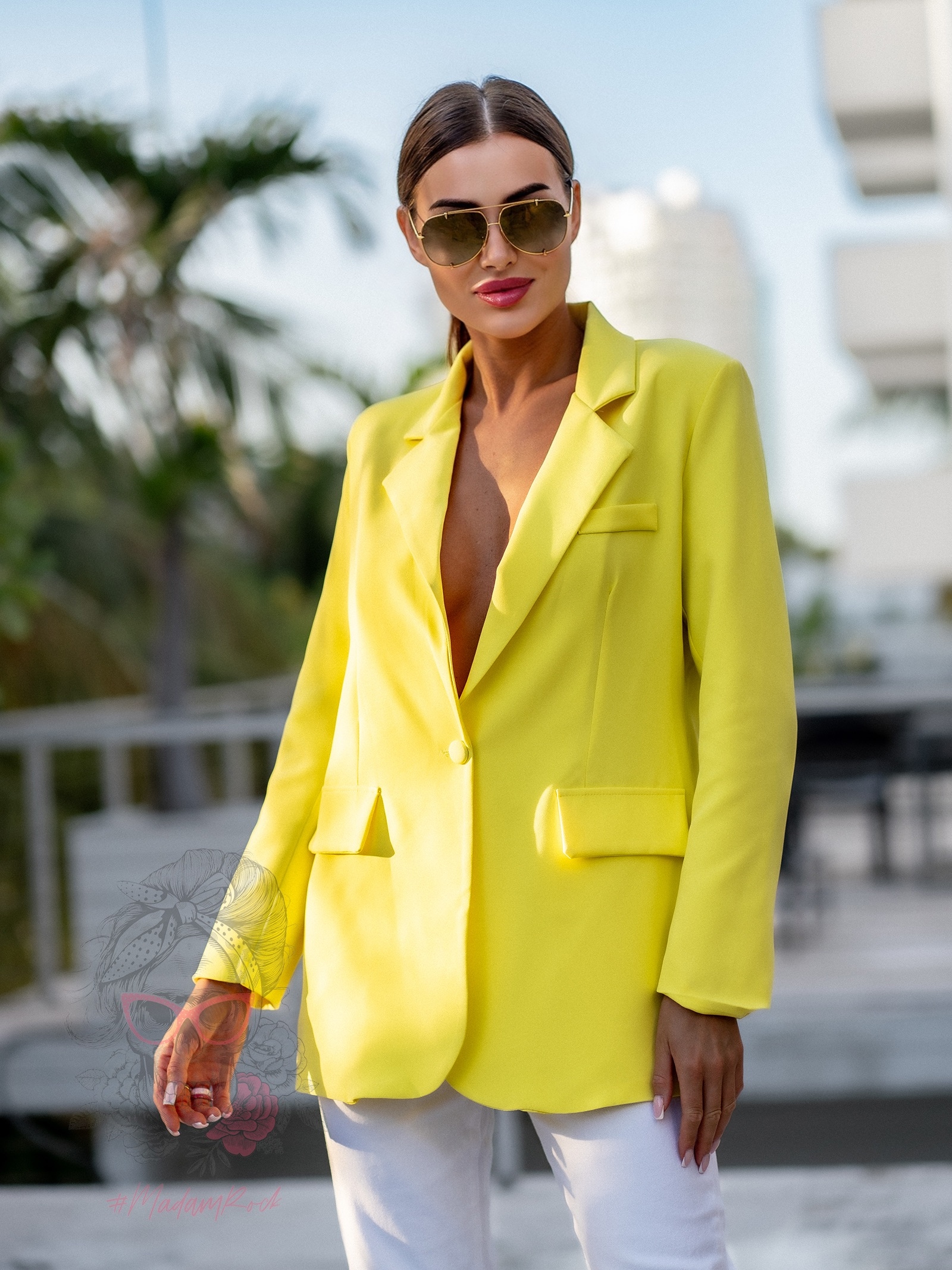 Marynarka damska/ żakiet Domini żółta Marynarka damska/ żakiet Domini żółta