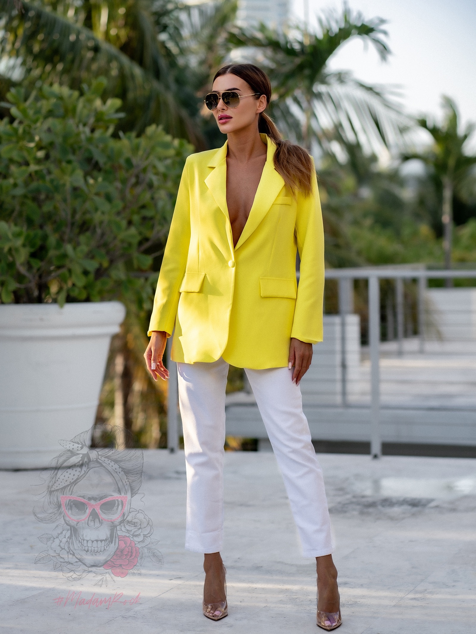 Marynarka damska/ żakiet Domini żółta Marynarka damska/ żakiet Domini żółta