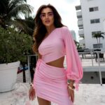 Sukienka z lycry NB Santaba różowa