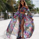 Komplet wakacyjny bluzka + spódnica Matermelon kolorowy