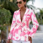 Marynarka wiązana Moou różowa