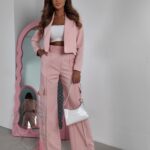 Komplet garniturowy Bambera pudrowy