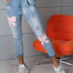 Spodnie jeansowe z kokardami Bowes niebieskie
