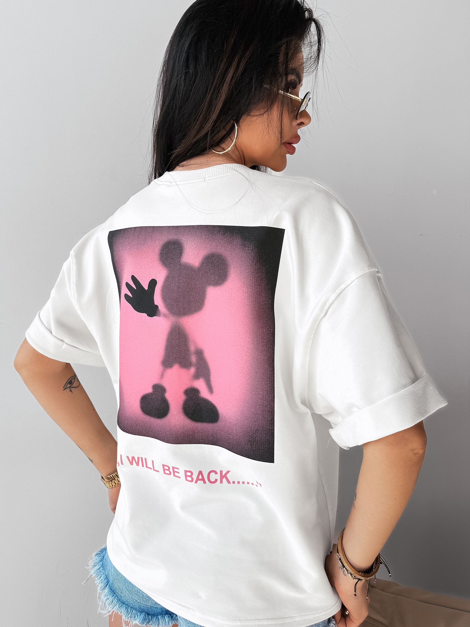 T-shirt z grafiką THEBES OLAVOGA ecru