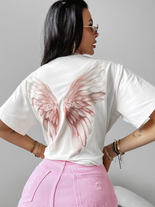 T-shirt klasyczny HOLD ON OLAVOGA ecru