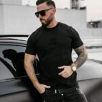 T-shirt męski z kultową grafiką GRAFFITI GROOVE OLAVOGA czarny