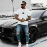 T-shirt męski z kultową grafiką GRAFFITI GROOVE OLAVOGA ecru