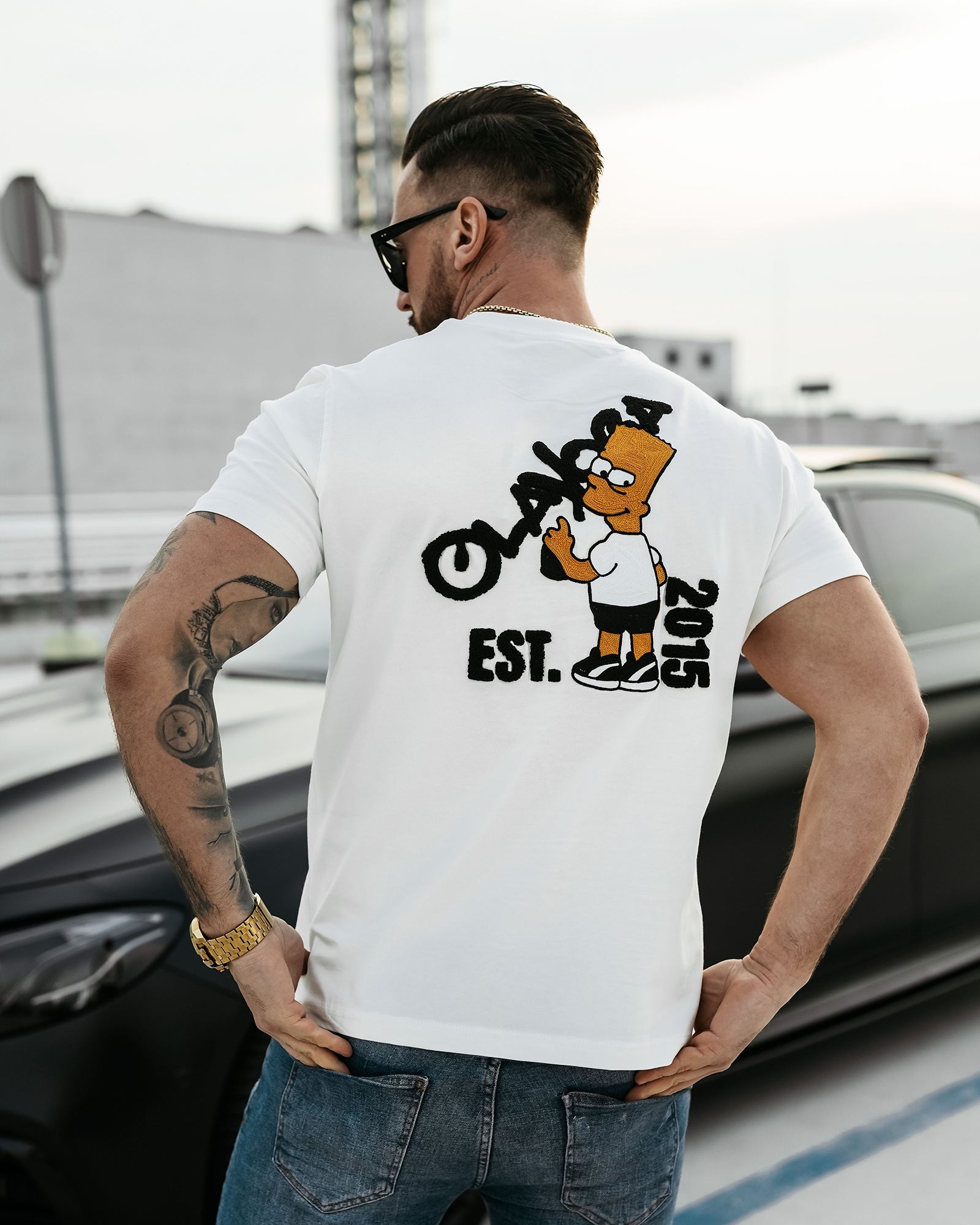 T-shirt męski z kultową grafiką GRAFFITI GROOVE OLAVOGA ecru