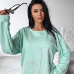 Bluza oversize APLOMB OLAVOGA miętowa