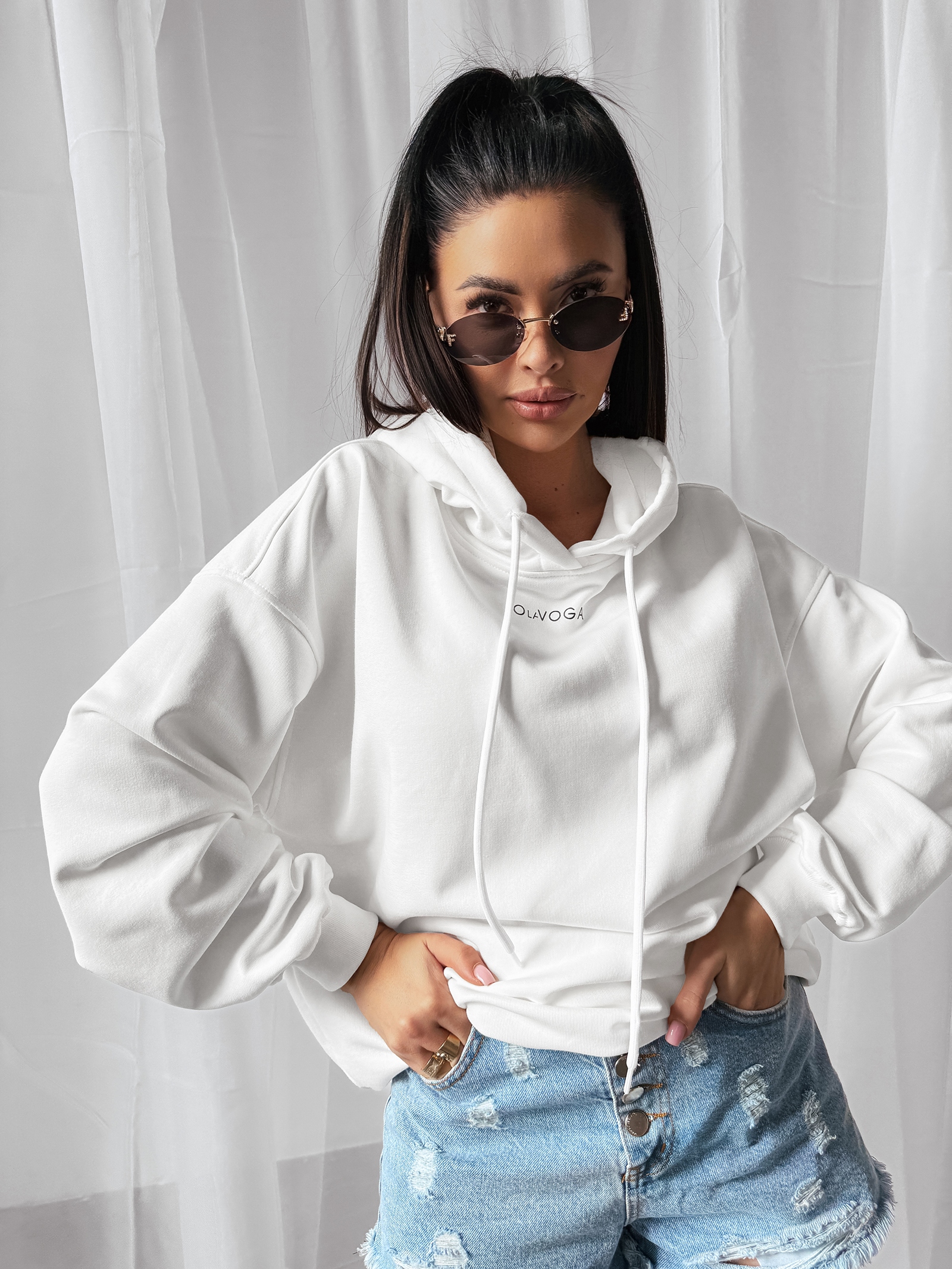 Bluza z grafiką COLLAGE OLAVOGA ecru