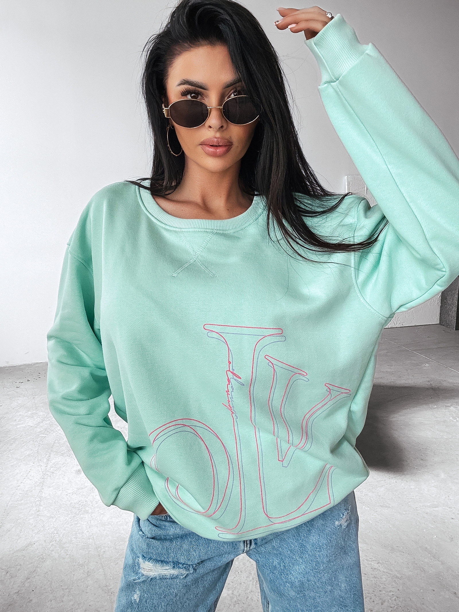 Bluza oversize APLOMB OLAVOGA miętowa