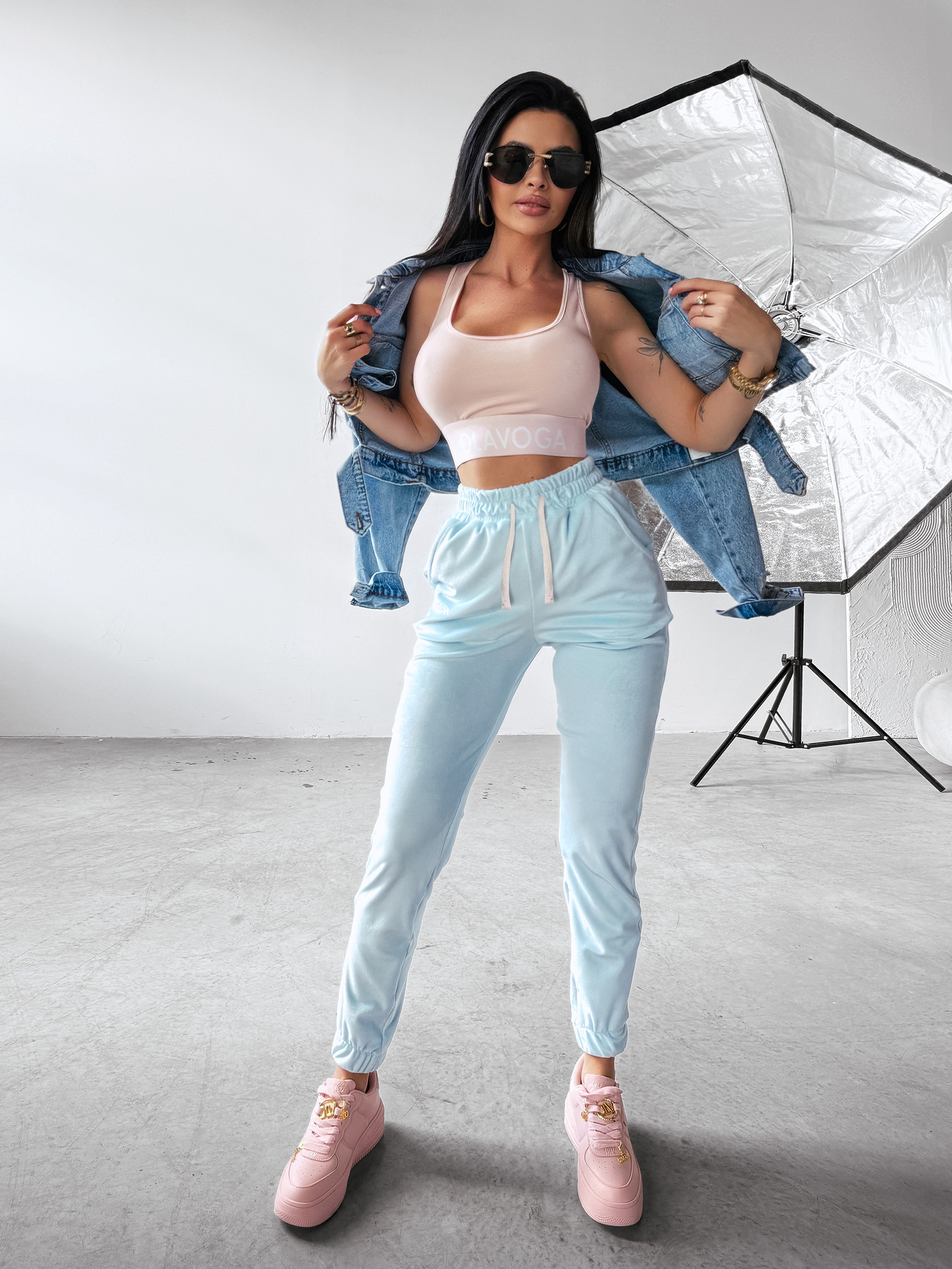 Spodnie damskie sportowe STEAM OLAVOGA niebieskie