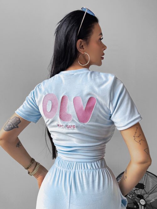 Komplet welurowy GET OVER OLAVOGA niebieski