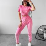 Komplet welurowy GET OVER OLAVOGA koralowy