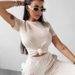 Komplet welurowy GET OVER OLAVOGA beżowy