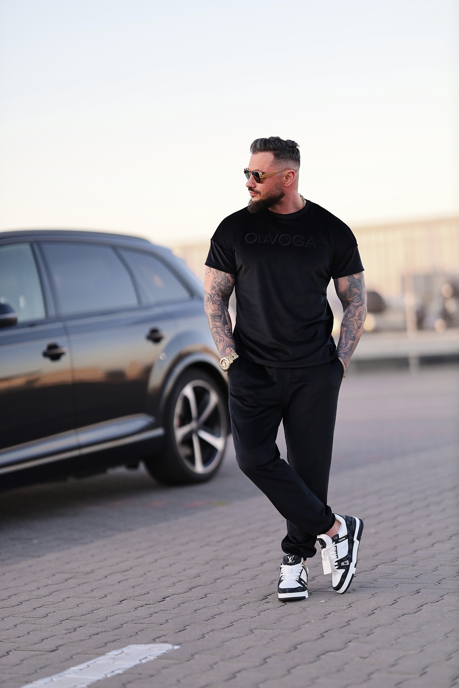 Komplet męski welurowy PIFFLE OLAVOGA czarny Komplet męski welurowy PIFFLE OLAVOGA czarny