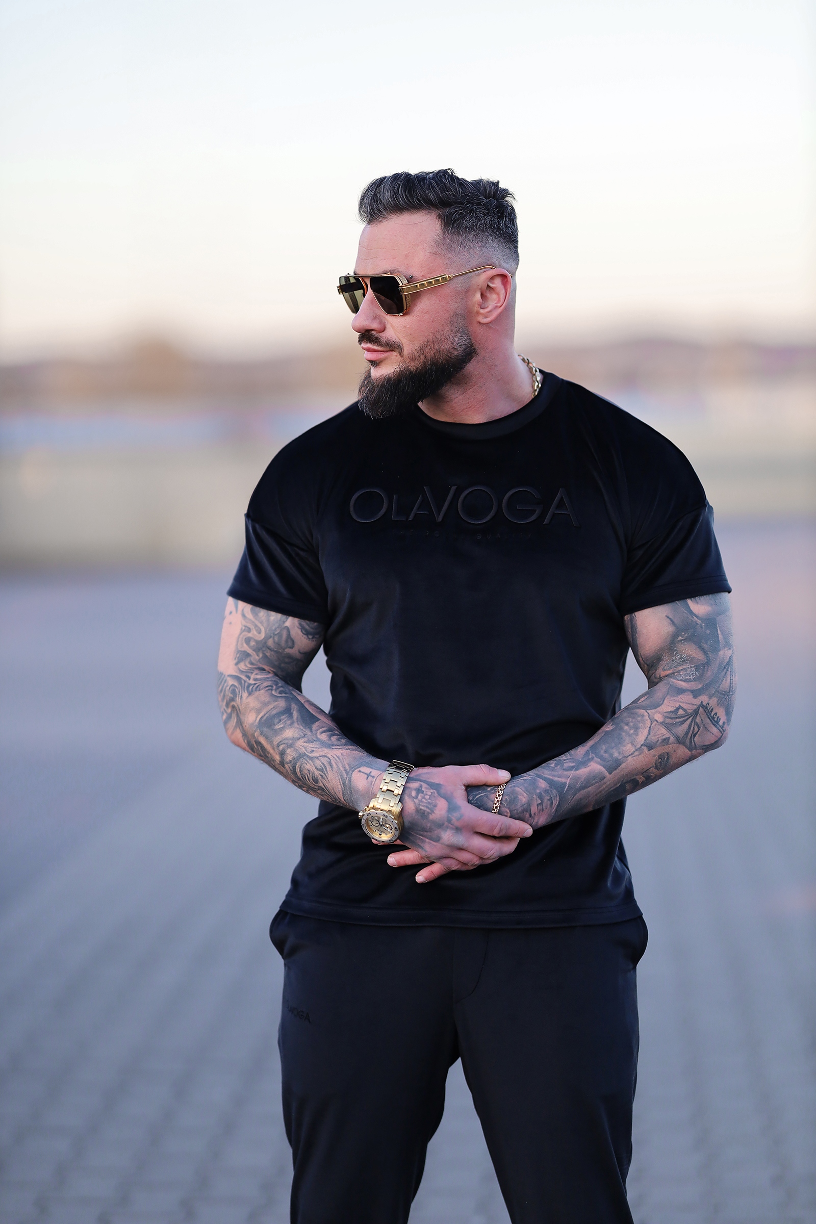 Komplet męski welurowy PIFFLE OLAVOGA czarny Komplet męski welurowy PIFFLE OLAVOGA czarny