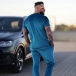 Komplet męski welurowy PIFFLE OLAVOGA morski