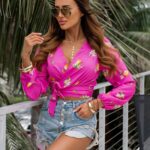 Bluzka w cytryny Lemoni różowa