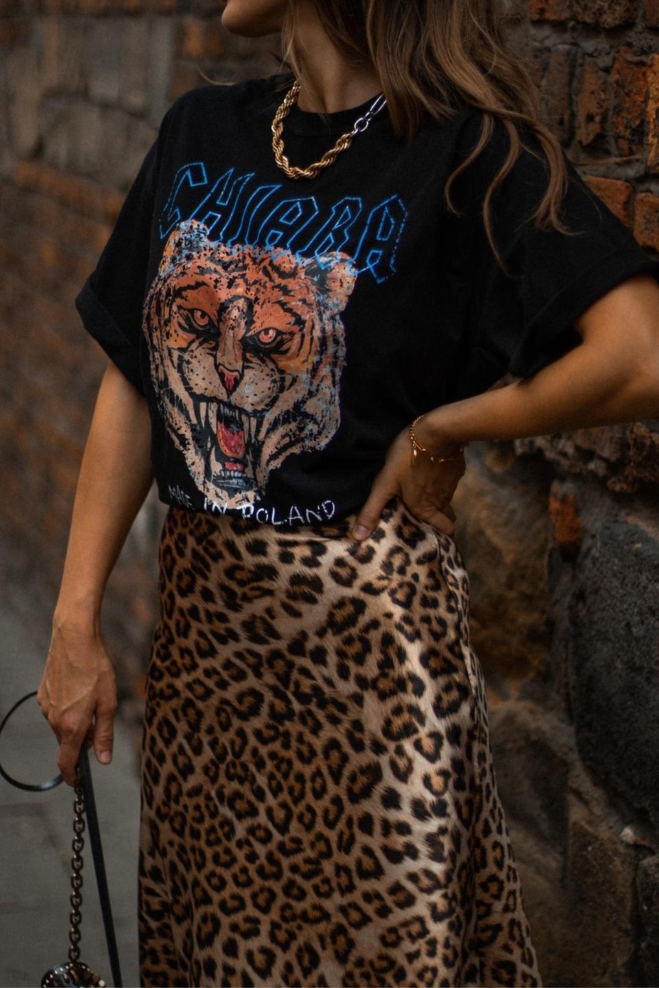 T-shirt oversize CHIARA ROAR czarny T-shirt oversize CHIARA ROAR czarny