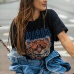 T-shirt oversize CHIARA ROAR czarny