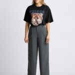 T-shirt oversize CHIARA ROAR czarny