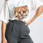 T-shirt oversize CHIARA ROAR biały