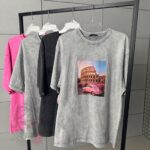 T-shirt dekatyzowany Roma szary