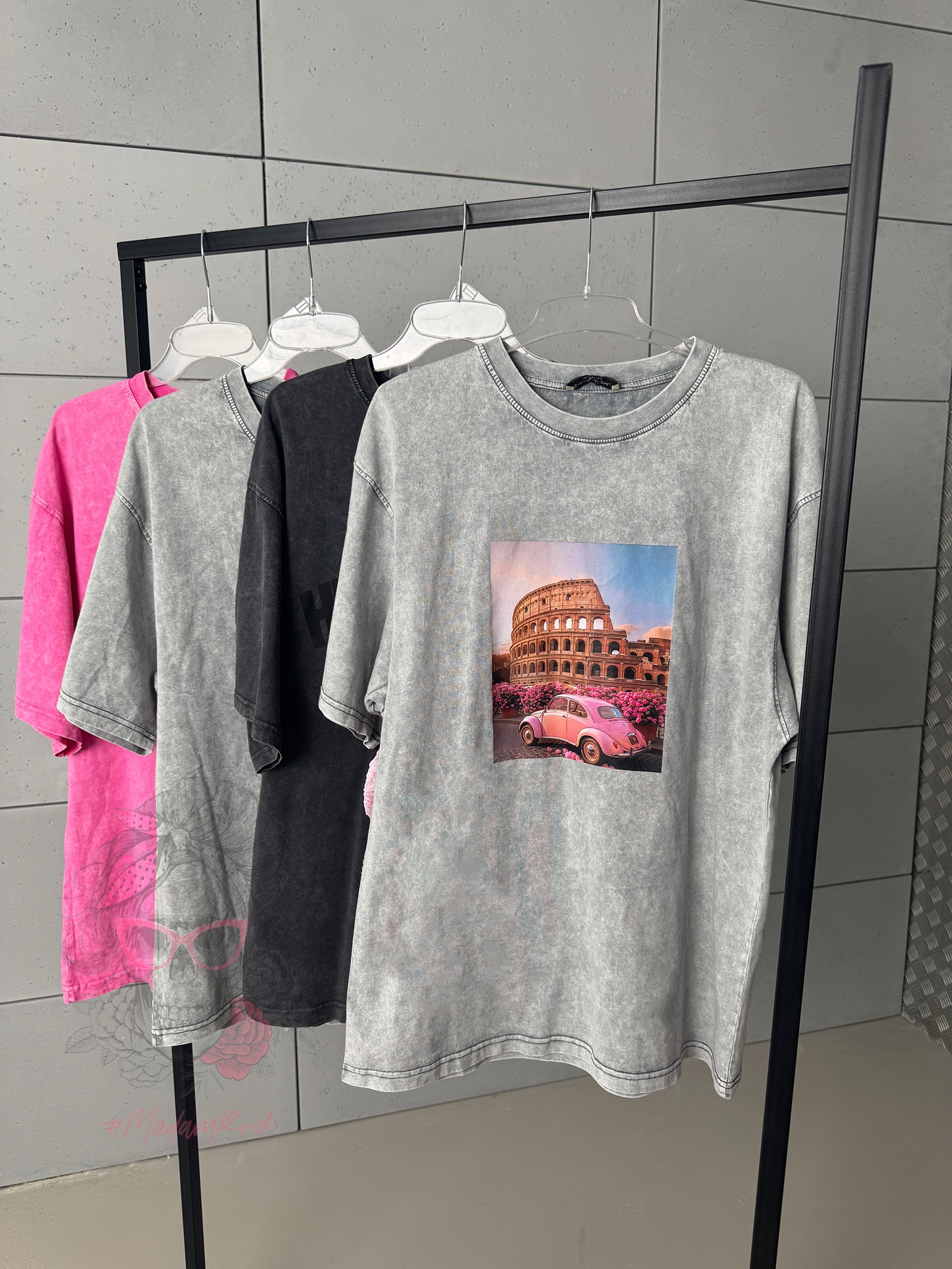 T-shirt dekatyzowany Roma szary T-shirt dekatyzowany Roma szary