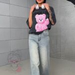 T-shirt dekatyzowany MuchLove grafitowy