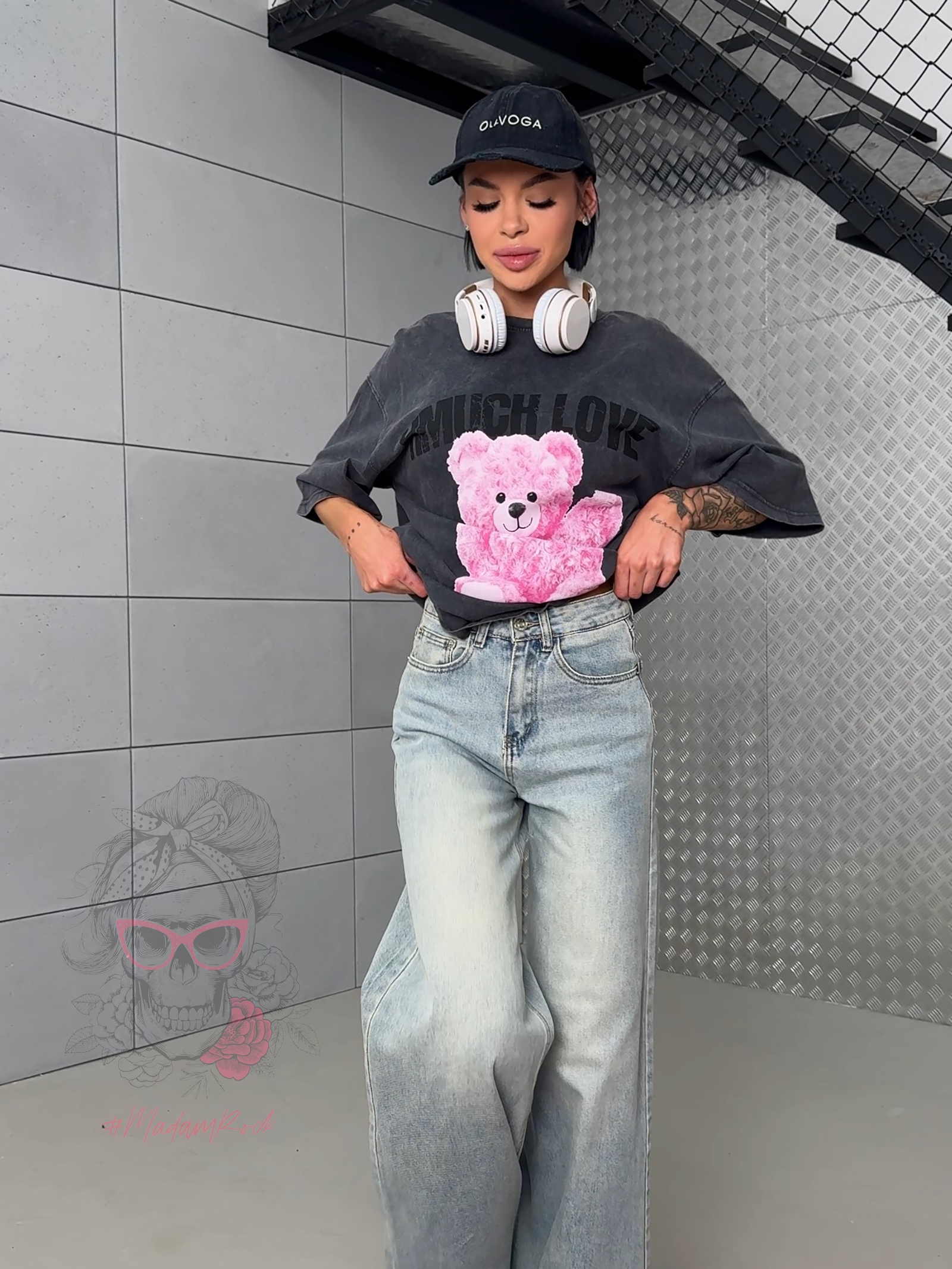 T-shirt dekatyzowany MuchLove grafitowy T-shirt dekatyzowany MuchLove grafitowy