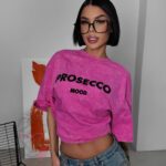 T-shirt dekatyzowany Prosecco różowy