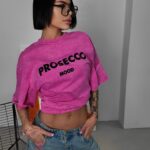 T-shirt dekatyzowany Prosecco różowy