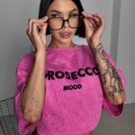 T-shirt dekatyzowany Prosecco różowy