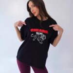 T-shirt z nadrukiem CHIARA TIGER czarny