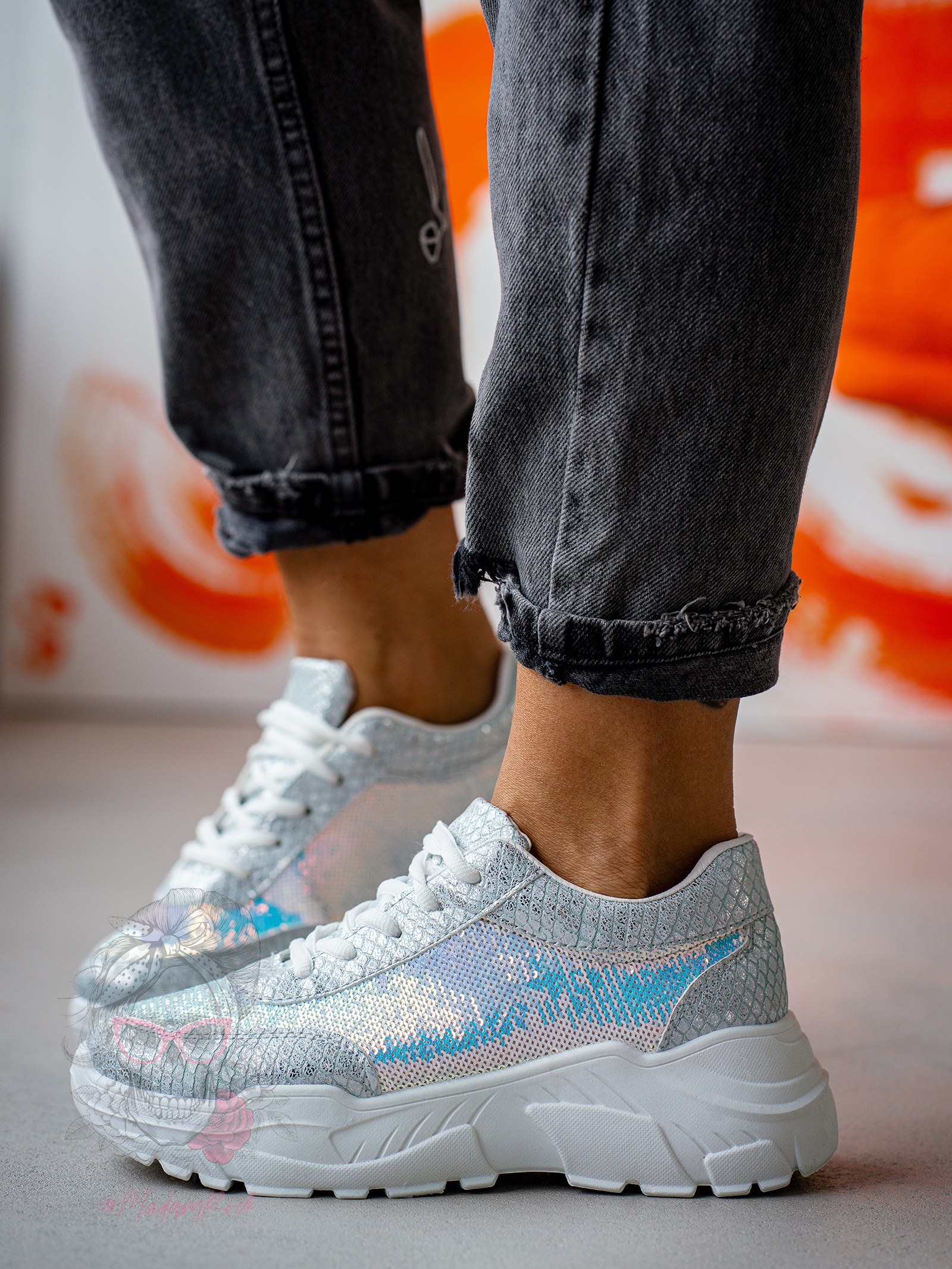 Buty sportowe Madam Siren II srebrne