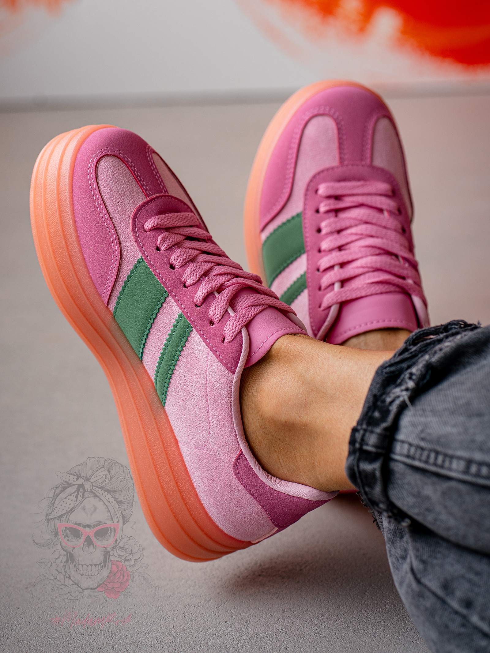 Trampki na grubej podeszwie Felini II różowe