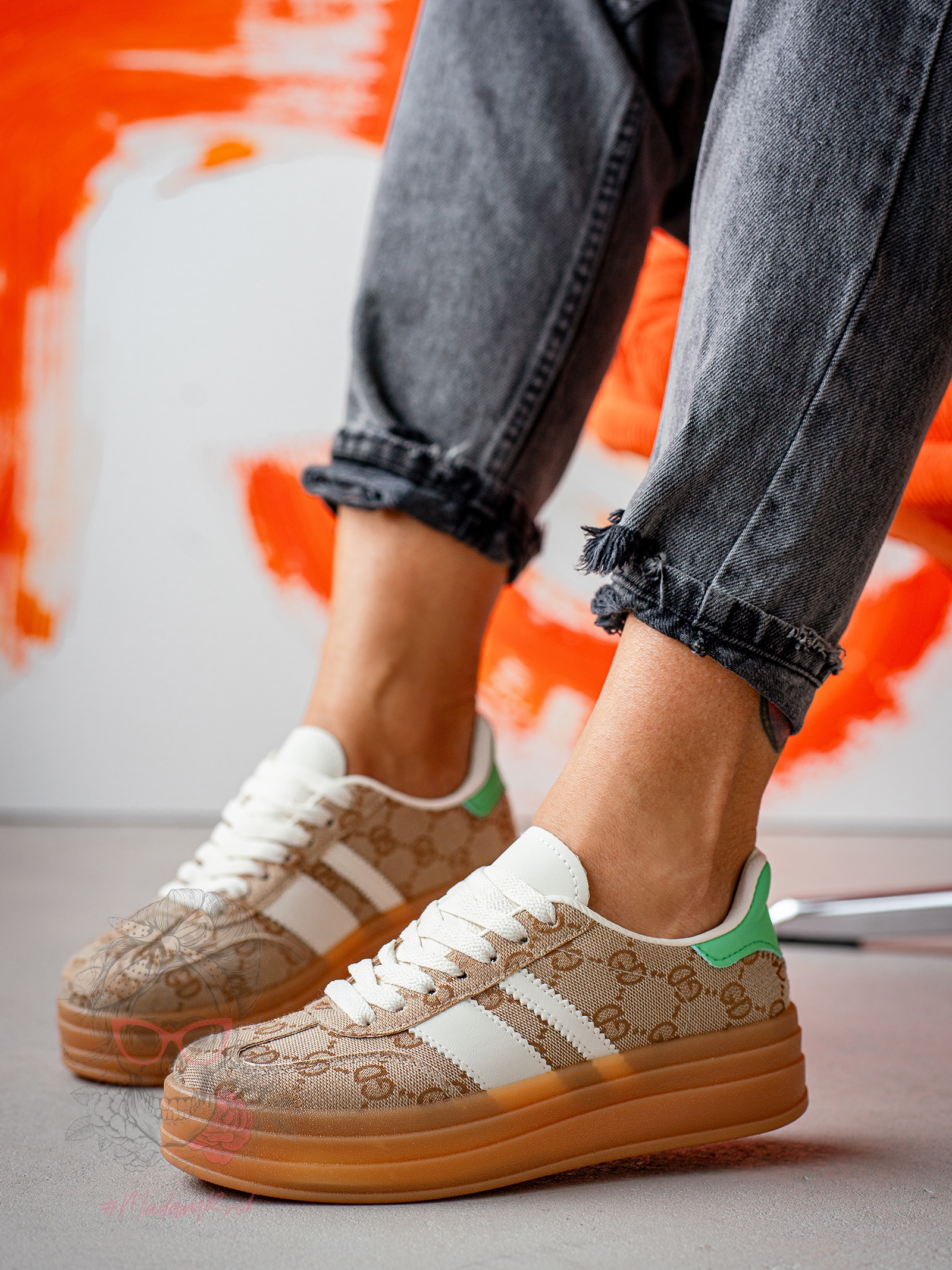 Trampki na grubej podeszwie Felini II beżowe