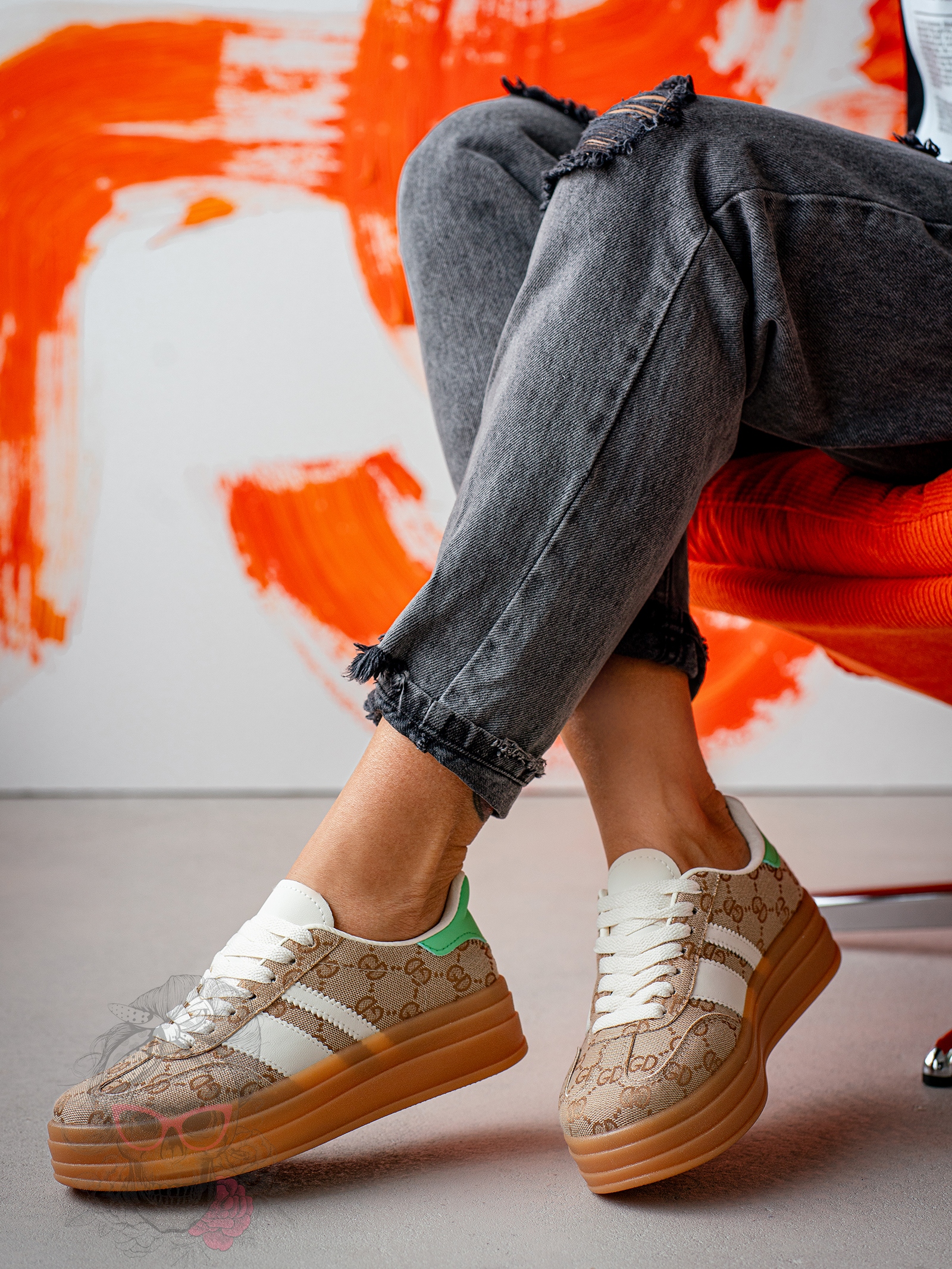 Trampki na grubej podeszwie Felini II beżowe