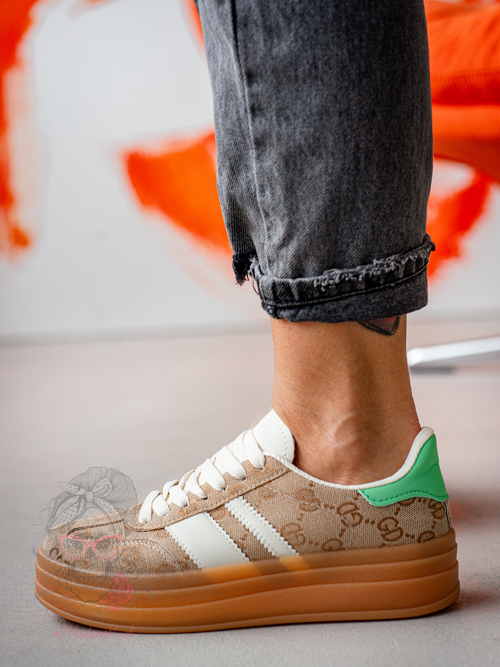 Trampki na grubej podeszwie Felini II beżowe