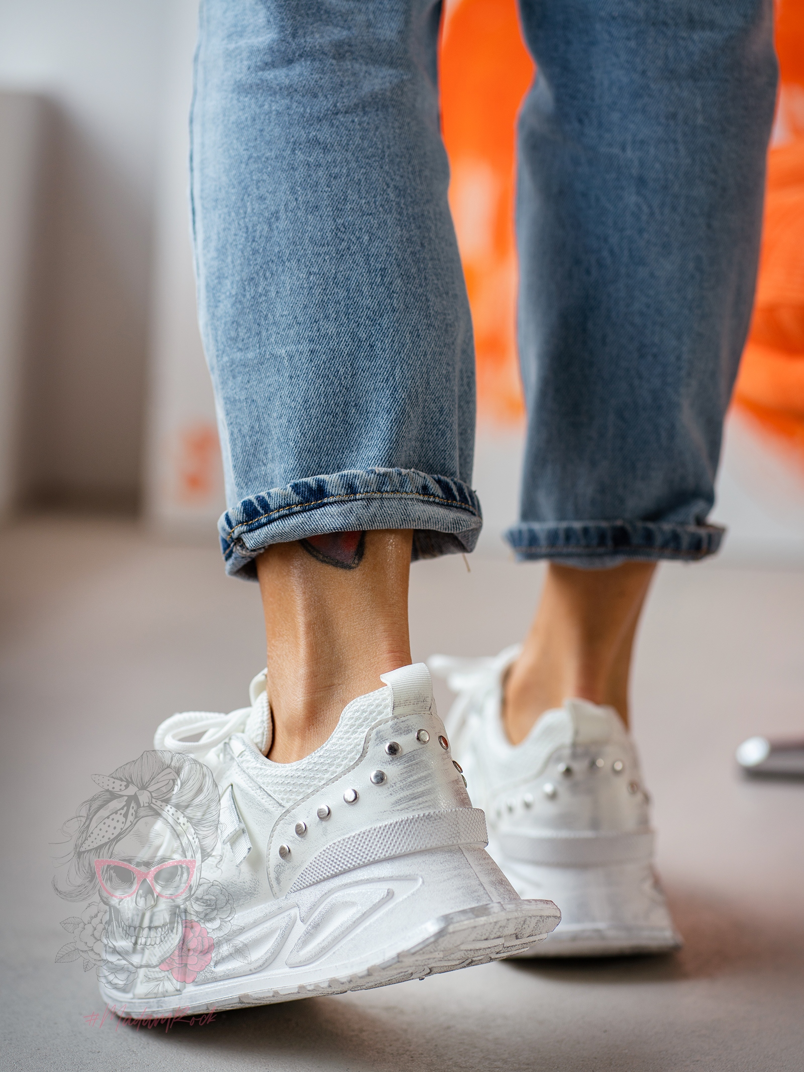 Buty sportowe metaliczne Rock Xeza białe