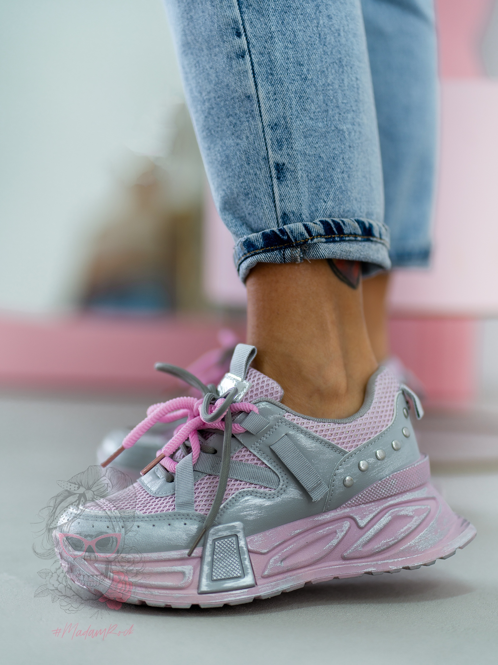 Buty sportowe metaliczne Rock Xeza różowe