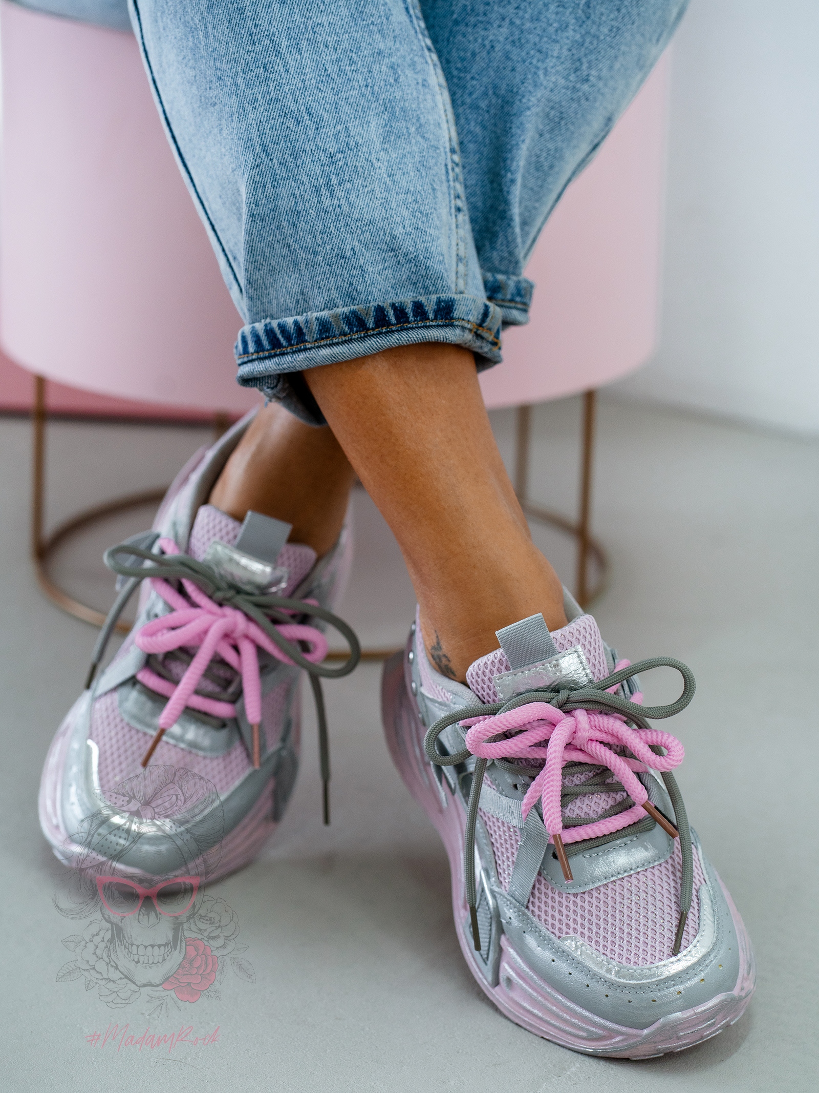 Buty sportowe metaliczne Rock Xeza różowe