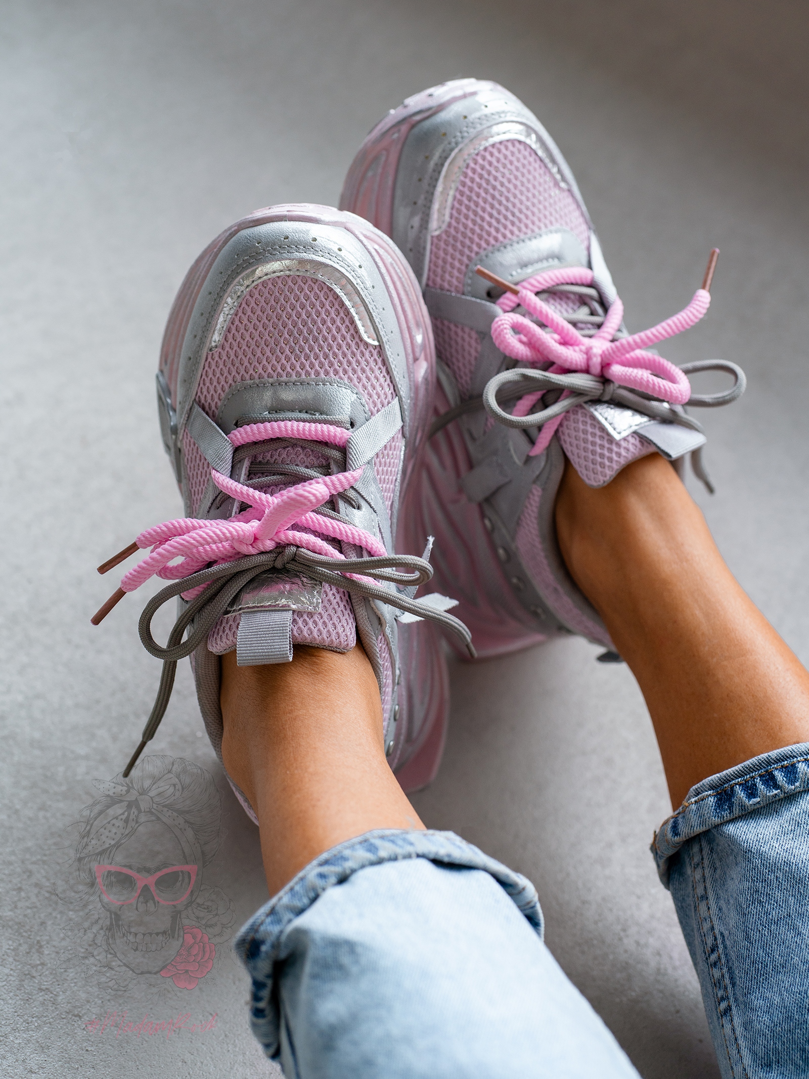 Buty sportowe metaliczne Rock Xeza różowe