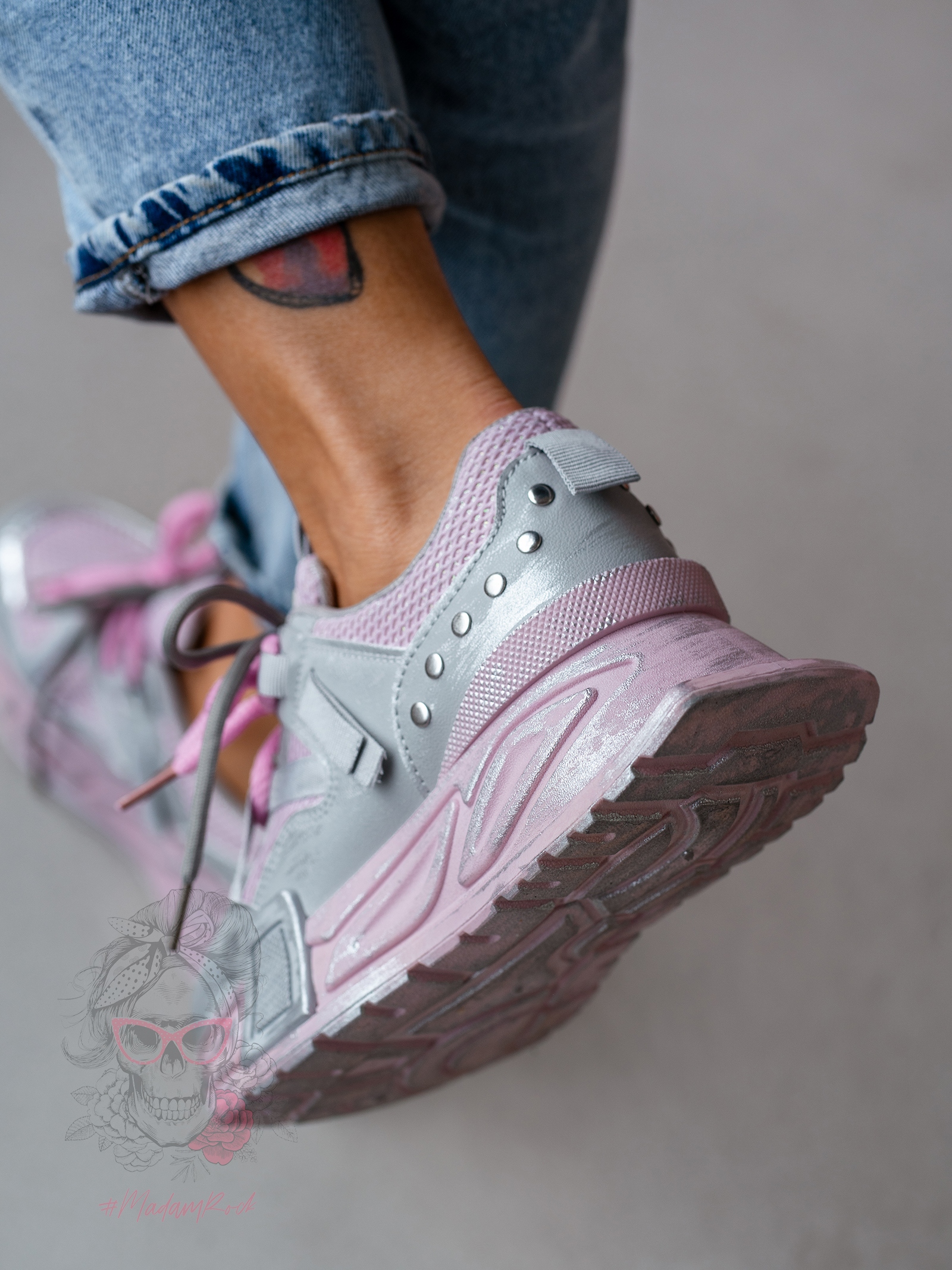 Buty sportowe metaliczne Rock Xeza różowe