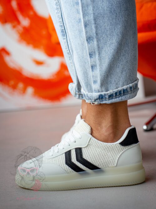 Buty sportowe plecione Madam Cebost białe