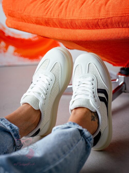 Buty sportowe plecione Madam Cebost białe