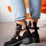 Botki zamszowe Madam Gold III czarne