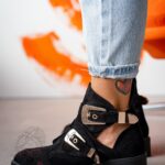 Botki zamszowe Madam Gold III czarne