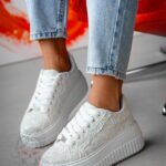 Buty sportowe na platformie Madam Amona białe